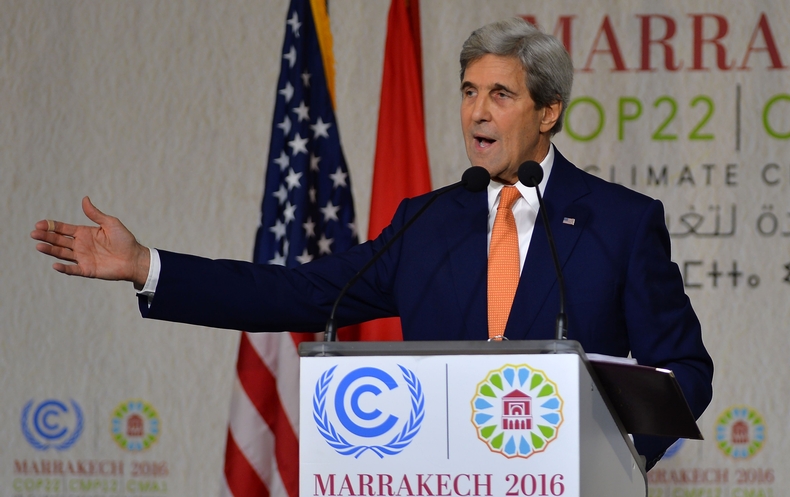 Kerry speaks at Marrakech. Photo: Tribu Magazine